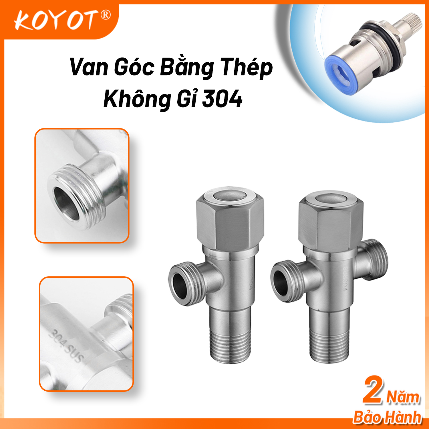 KOYOT Van F Van T INOX SUS304 Van Chia Nước Van Khống Chế Van Giảm Áp T Cầu Ba Ngã Có Khóa