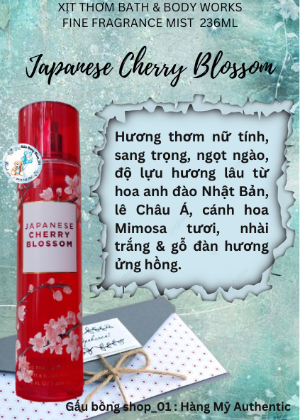 Xịt Thơm Bath And Body Works Japanese Cherry Blossom 236ml