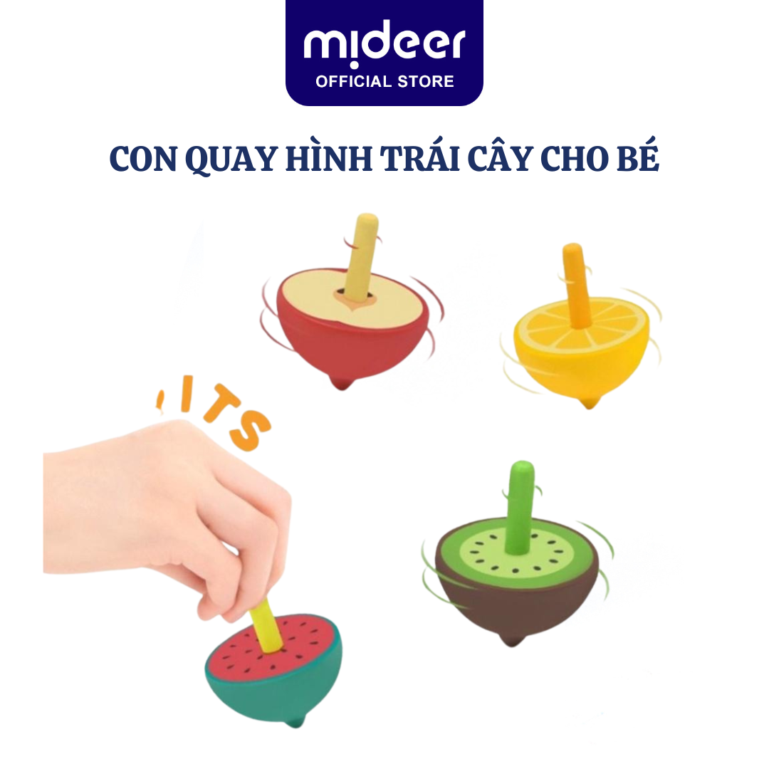Đồ chơi con quay Cho bé Mideer Mini Spinning Tops,đồ chơi gỗ trái cây cho bé