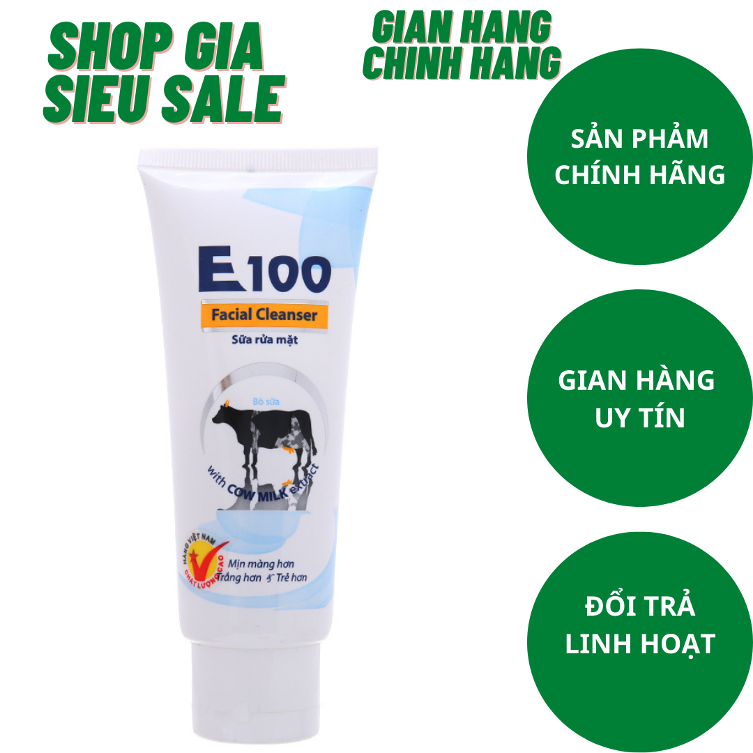 [HCM]Sữa rửa mặt E100 tinh chất sữa bò 80ml