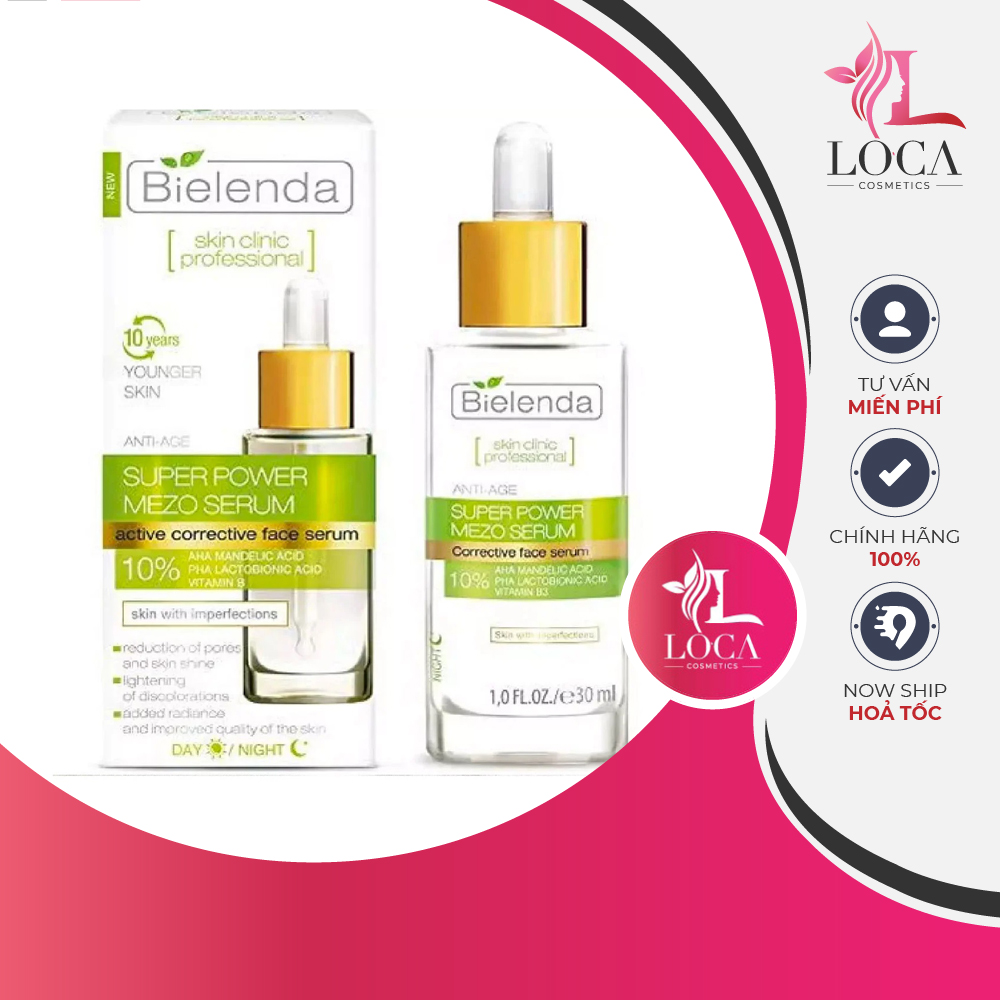 Serum Bielenda Xanh lá cho da dầu - 30ml dưỡng da giảm mụn chống lão hóa Bielenda