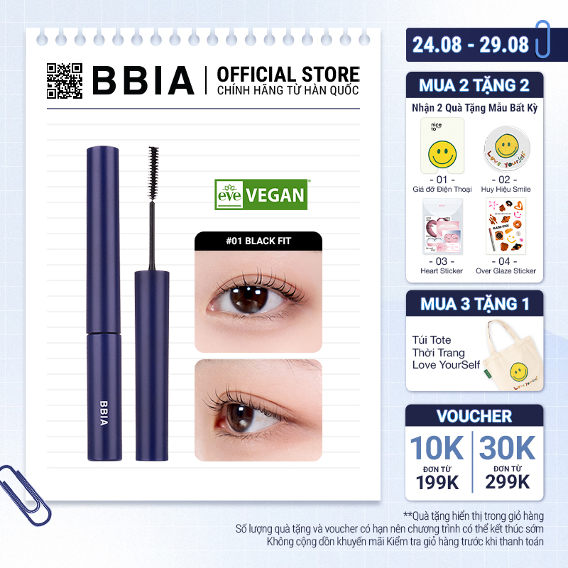 Mascara Làm Tơi Mi Bbia Never Die Mascara Slim 3ml