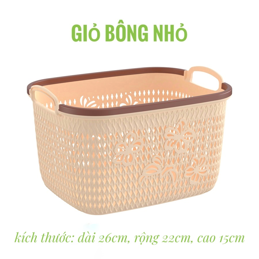 Giỏ bông nhựa Duy Tân_có tai xách