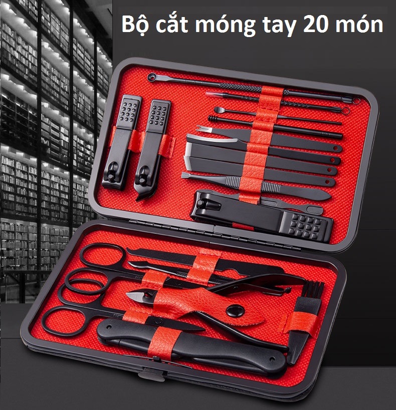 Bộ dụng cụ cắt móng tay, bộ bấm móng tay 20 món , bộ làm móng tay.
