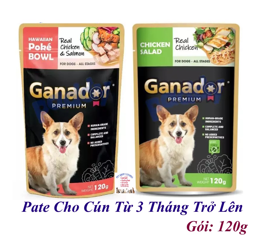 Pate Cho Chó Ganador Gói 120g Hương vị thơm ngon Bổ sung dinh dưỡng Tốt cho tiêu hóa Xuất xứ Thái lan