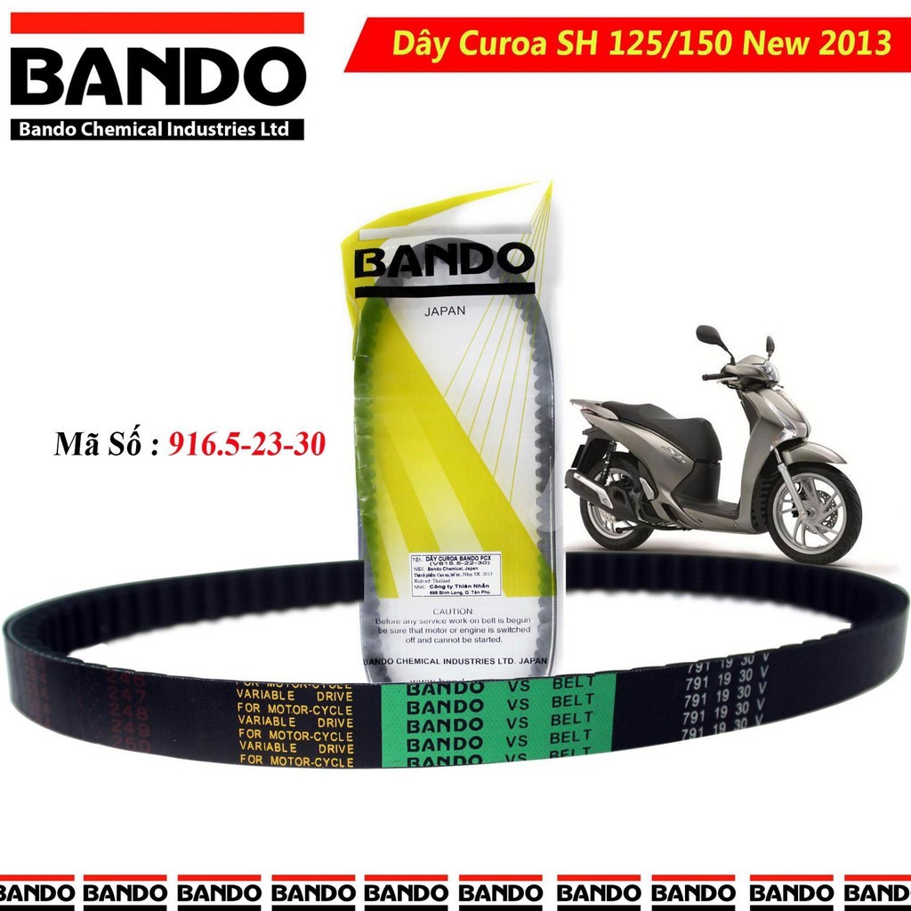 Dây curoa 1 mặt honda sh việt nam 125 150 2013 2019 hiệu bando