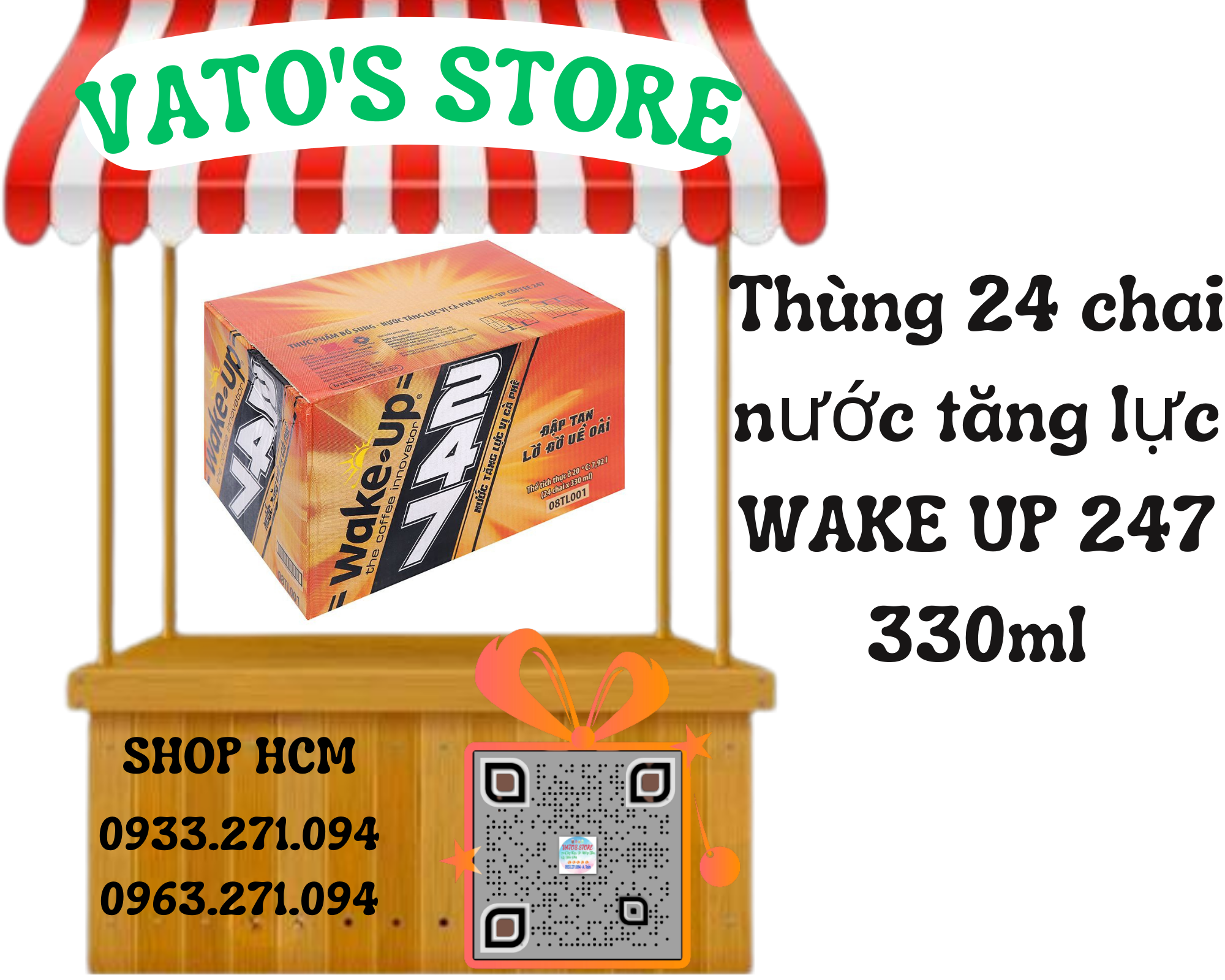 Thùng 24 chai nước tăng lực wake up 247 vị cà phê 330ml / lốc 6 chai nước tăng lực wake up 247 vị cà phê 330ml