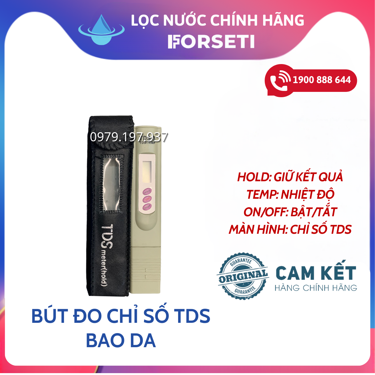 Bút đo chỉ số nước TDS, đo nước sạch bao da cho máy Karofi, Kangaroo,...- 1 đổi 1 trong 7 ngày