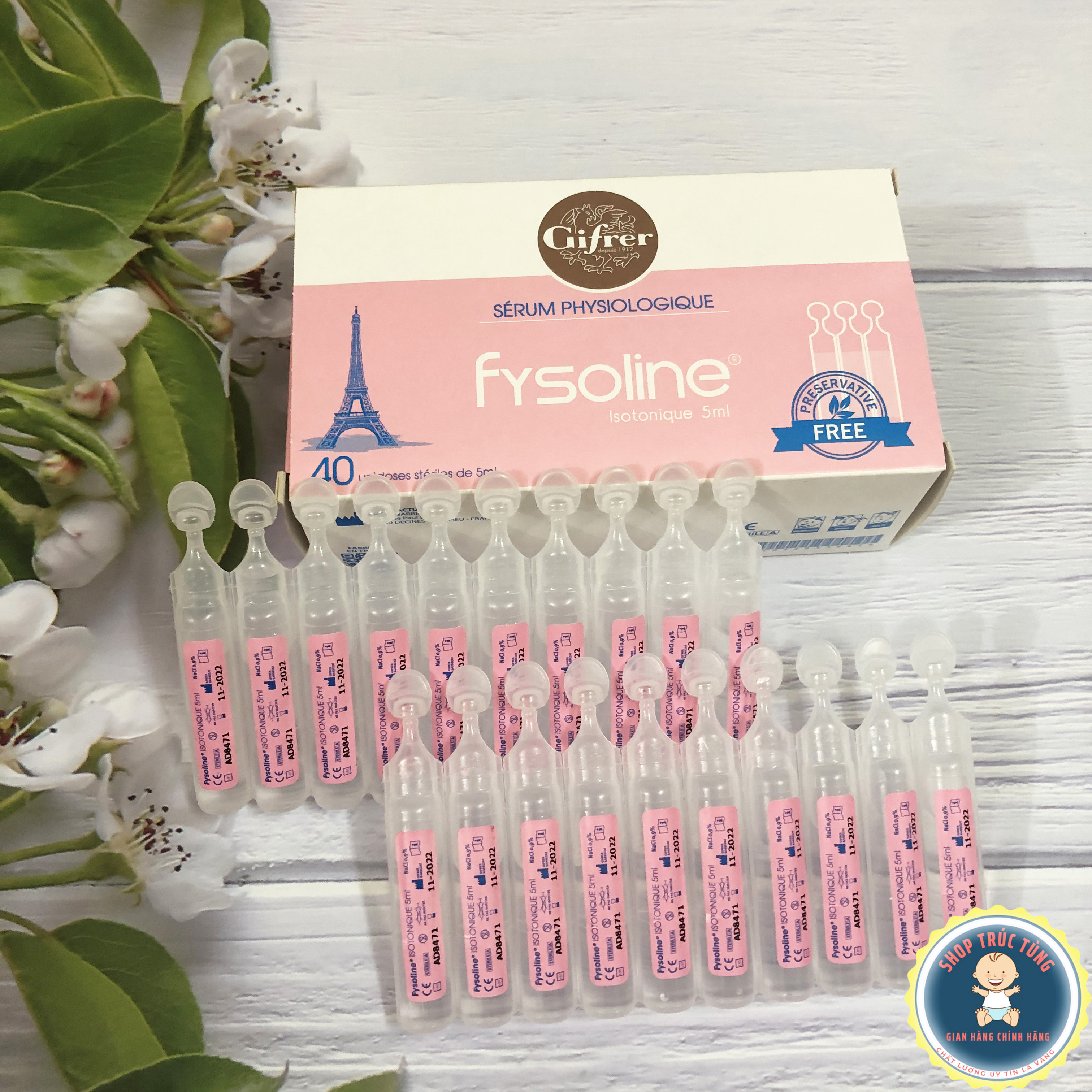 Nước muối sinh lý pháp fysoline loại hồng