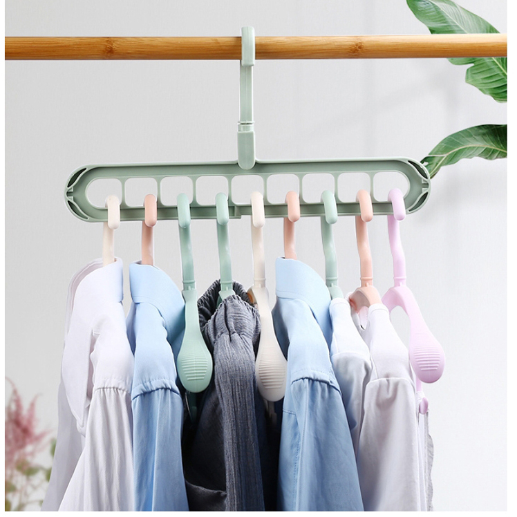 Móc treo quần áo đa năng thông minh 9 lỗ