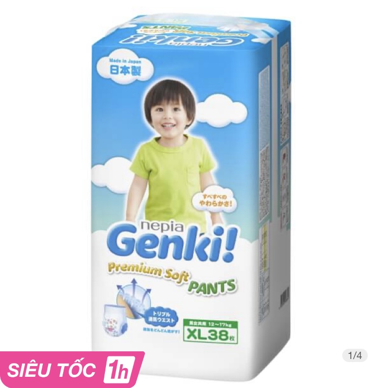 Bỉm tã quần Genki size XL 38 miếng 12-17kg