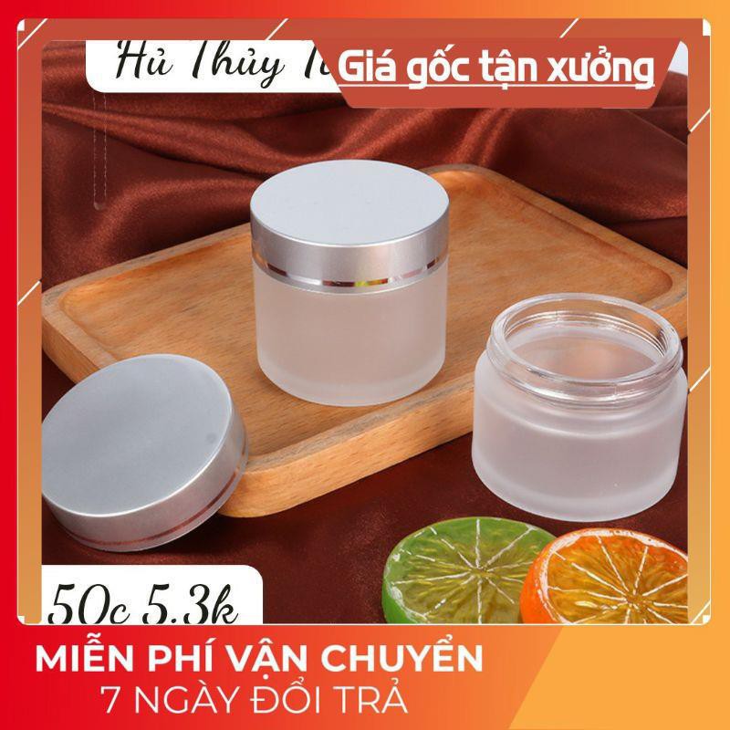 Hủ chiết mỹ phẩm thủy tinh nắp bạc - hủ đựng mỹ phẩm - hủ kem thủy tinh