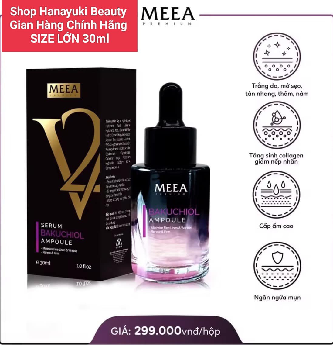Serum Tinh Chất Bakuchiol Ampoule V2 Meea Organic