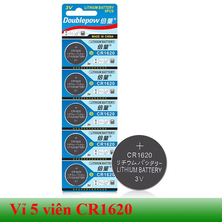[Vỉ 5 viên] Pin cúc áo Doublepow CR1620 3V dùng cho các thiết bị điện tử