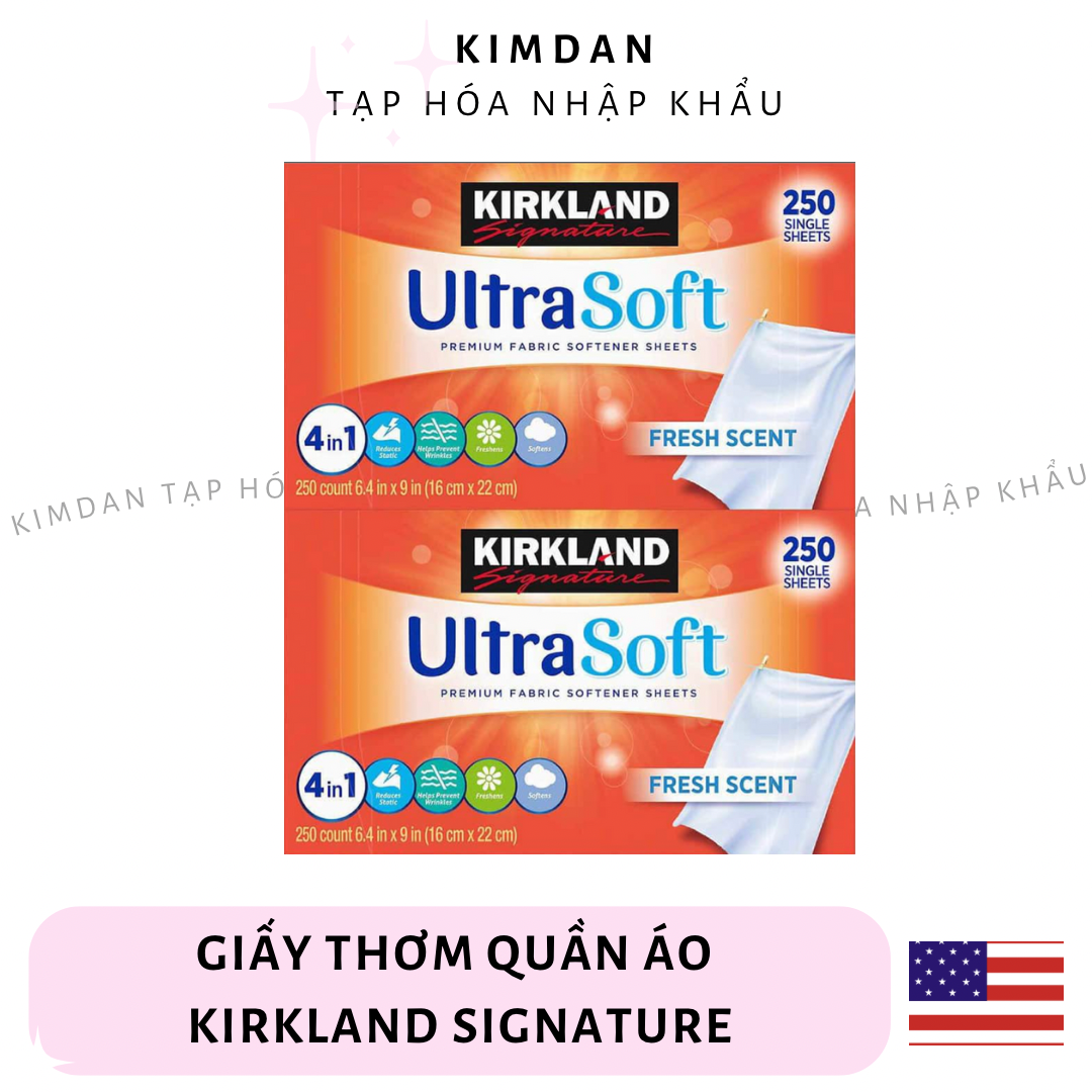   NHẬP KHẨU MỸ  1 HỘP 250 TỜ  GIẤY THƠM QUẦN ÁO KIRKLAND SIGNATURE ULTRA SOFT 