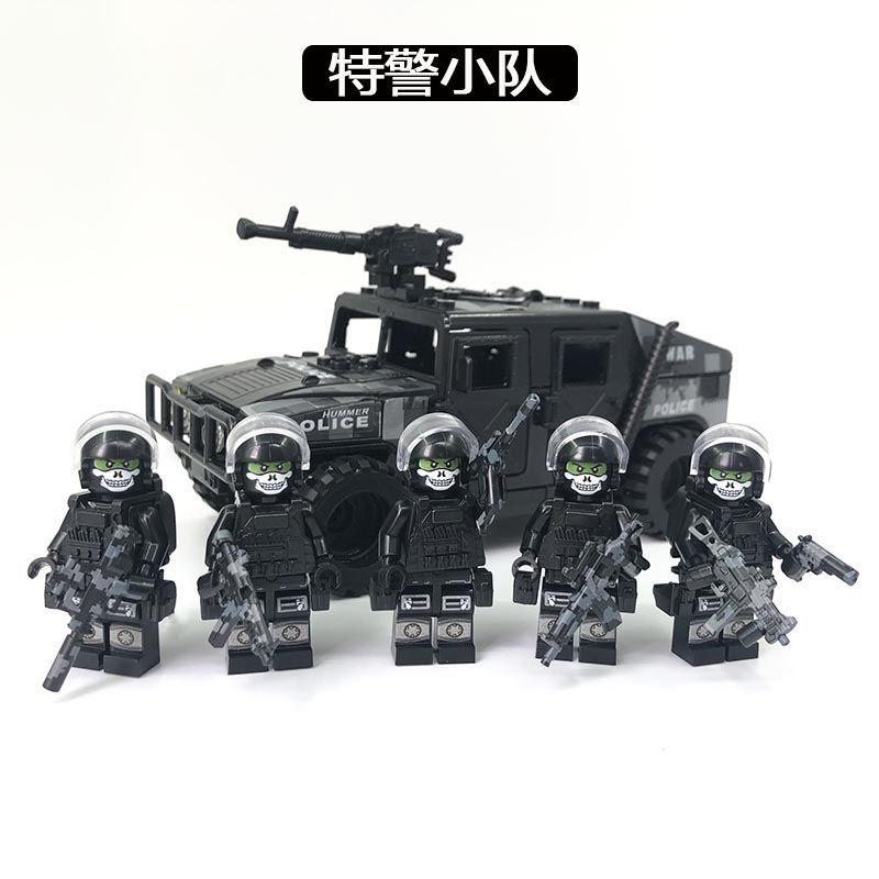 Compatible with LEGO Minifigures Military Police Ghost SWAT Special Forces