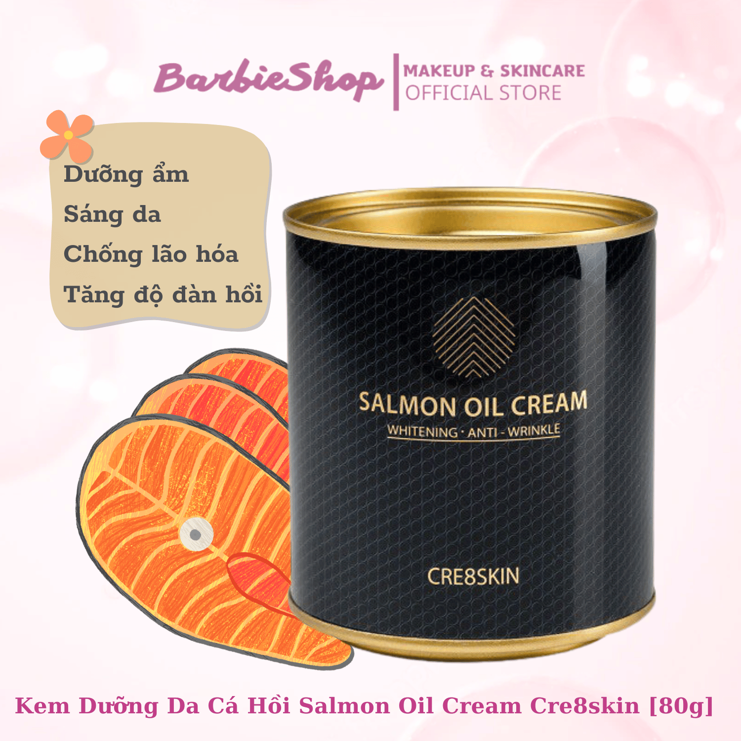 Kem Dưỡng Sáng Da Ngăn Ngừa Lão Hóa Cre8skin Salmon Oil Cream 80ml