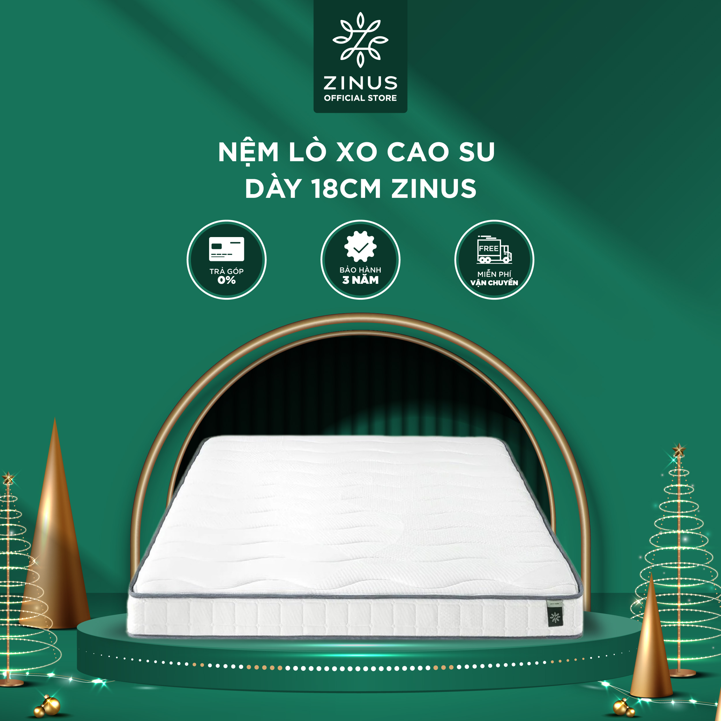 Nệm Lò Xo Cao Su Dày 18cm Zinus 7in Bonnell Spring Mattress