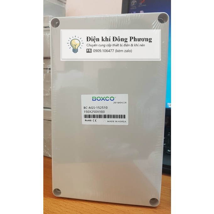Hộp điện boxco chống thấm nhựa abs nắp đục ip67 - loại siết ốc 20x20x10