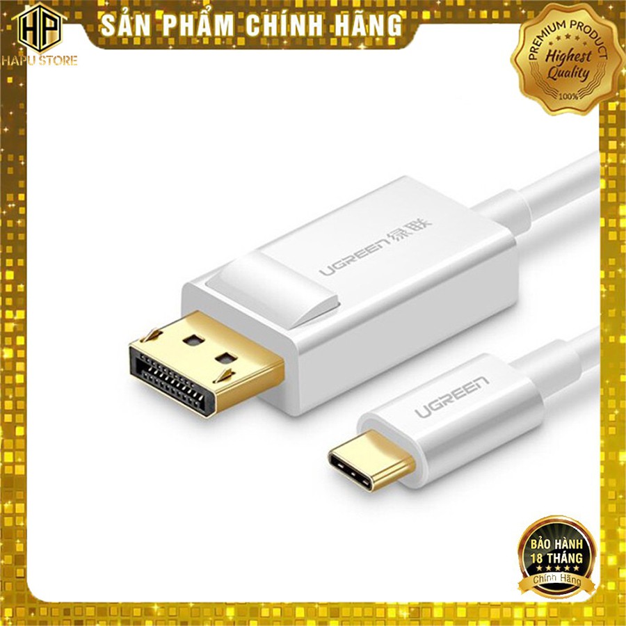 Cáp chuyển đổi usb-c sang displayport ugreen 40420 dài 1,5m hỗ trợ 4k - hapustore