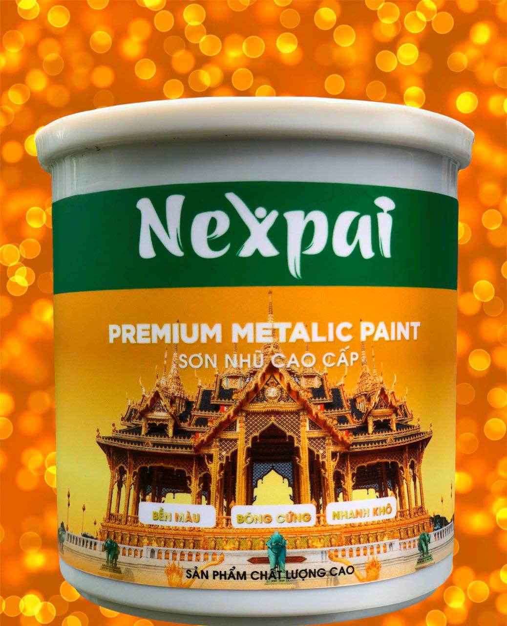 Sơn nhũ vàng gốc nước - Trang trí chậu kiểng- Trần thạch cao - Vật lưu niệm cao cấp Nexpai 1KG