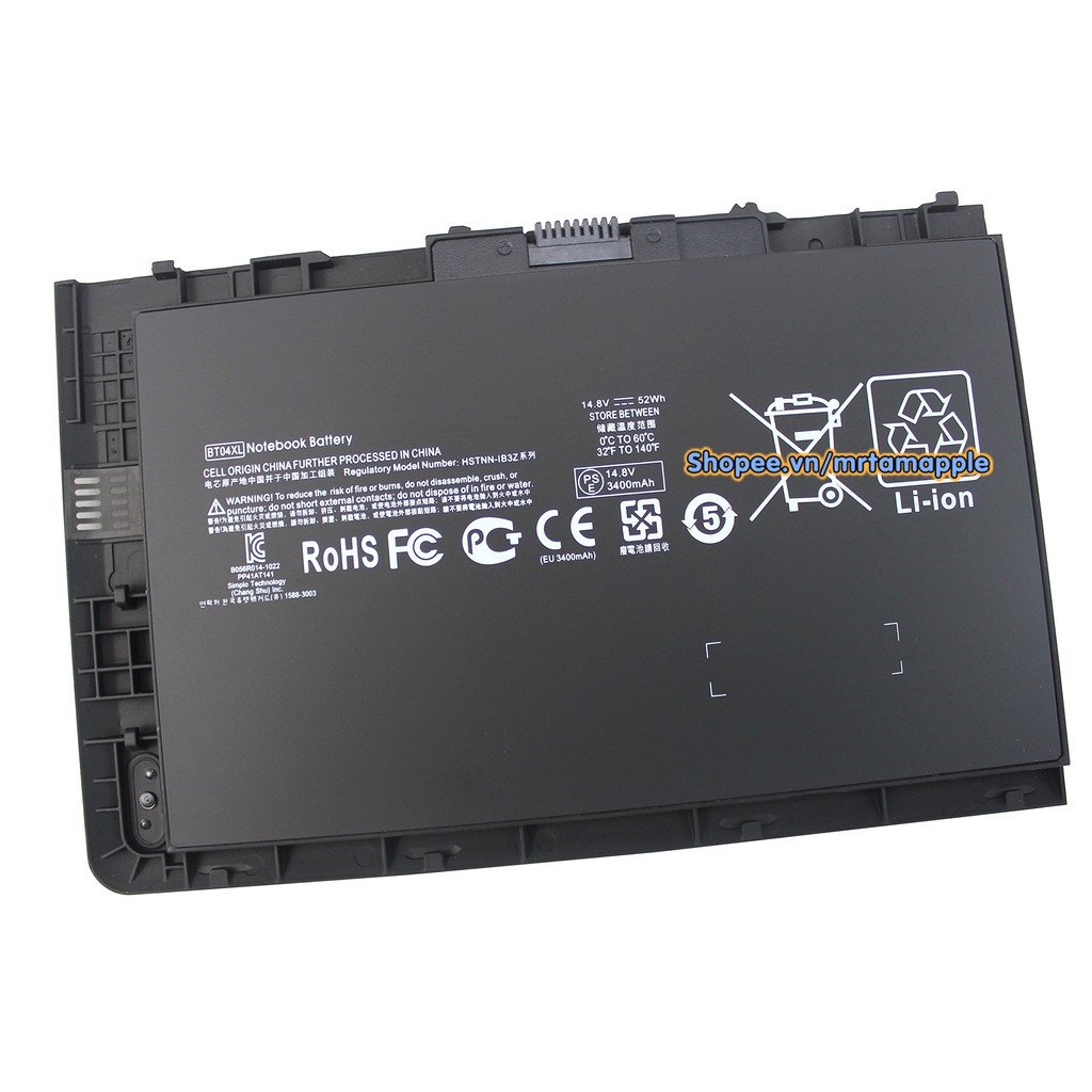 Pin laptop hp folio 9470m 52wh - 4 cell dành cho elitebook folio 9470m 9480m, ba06 bt04 h4q47aa h4q48a