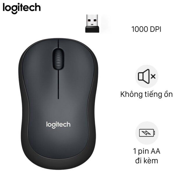 Chuột máy tính không dây logitech m220 không tiếng ồn cao cấp .