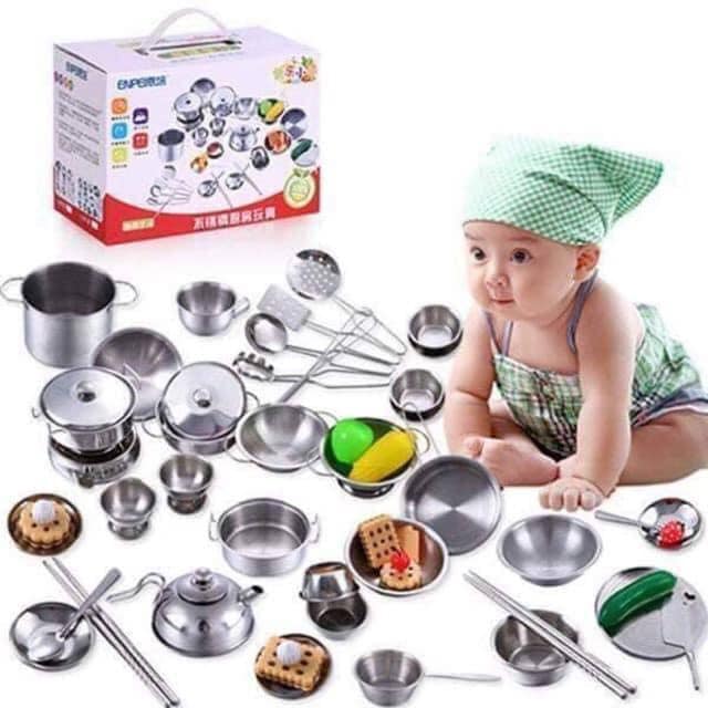Bộ đồ chơi nấu ăn inox 40 chi tiết loại 1 - full box