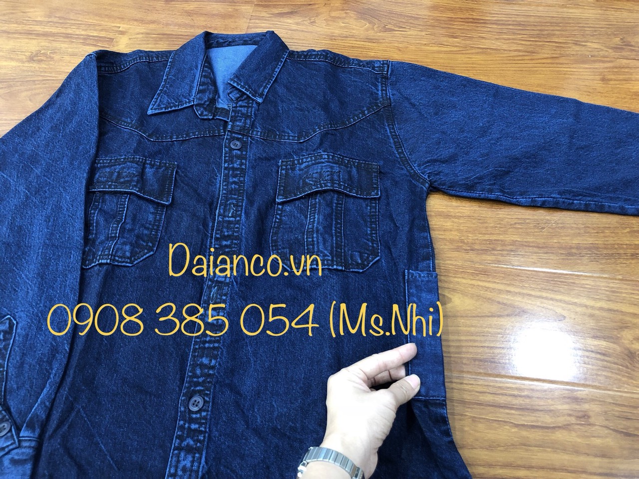 Áo jean điện lực vải dày dặn- Hình thật