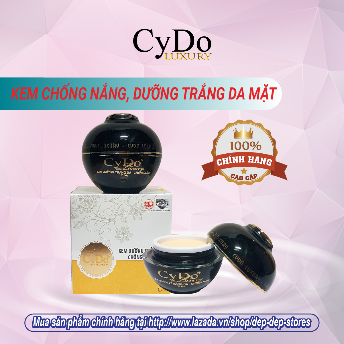 Kem Chống Nắng Da Mặt SPF 50+/PA+++ Luxury CyDo 16Gram
