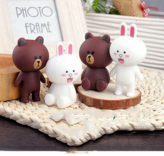 Trang trí bánh sinh nhật cặp gấu thỏ đứng,ngồi phụ kiện bánh sinh nhật bánh kem