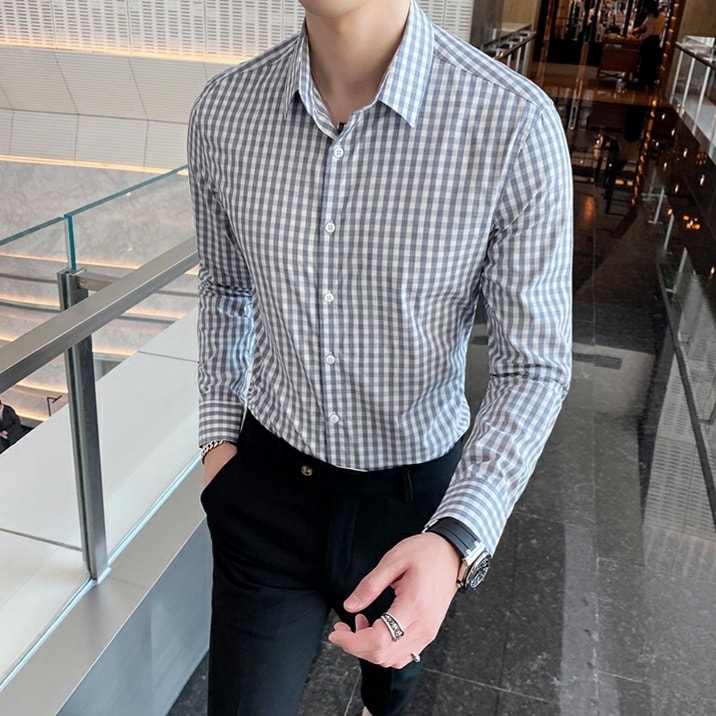 [4.4 HOÀN TIỀN 15%]Áo sơ mi kẻ, công sở nam - thiết kế độc quyền từ Zentoman HTM mã số #2143