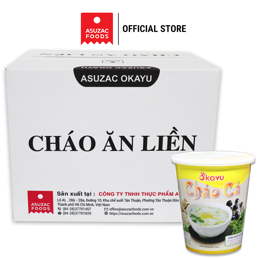 Cháo cá ăn liền Asuzac thùng 12 ly