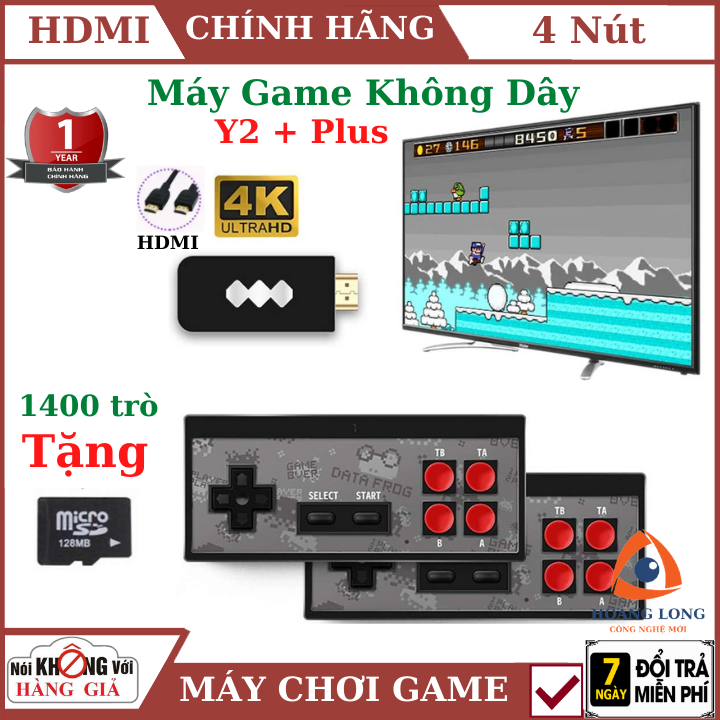 Máy chơi game không dây y2 plus hd 4k , chuẩn hdmi ,1400 trò, máy chơi game cầm tay , máy chơi game mini , máy chơi game 4 nút , máy chơi game psp , ps4 , bảo hành 1