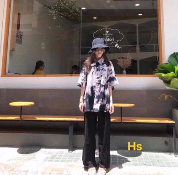 Áo Sơ Mi Nam GUUZ loang nhiều màu form dáng rộng bigsize cộc tay ulzzang unisex cá tínhlk