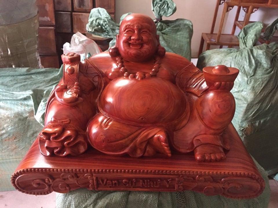 Tượng Phật Di Lặc Gỗ Hương 30cm x 15cm