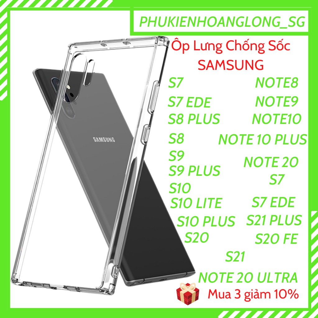 Ốp lưng dẻo trong suốt cao cấp loại tốt dành cho samsung /note8/note9/note10/ note 10 plus/s21/s21plus/not20ultra/s20