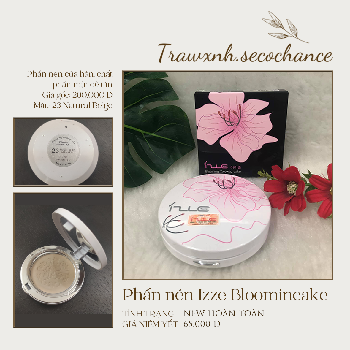 Thanh lý phấn phủ dạng nén izze blooming cake chính hãng giá rẻ