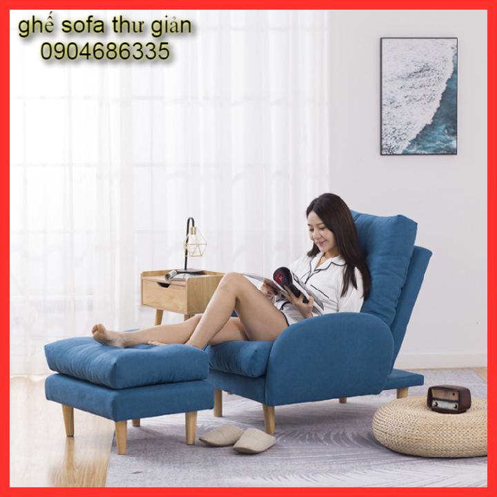 Ghế Sofa Lười,  Ghế Sofa Giường Nằm, Sofa Phòng Khách , Tặng Kèm Một Đôn Ghế