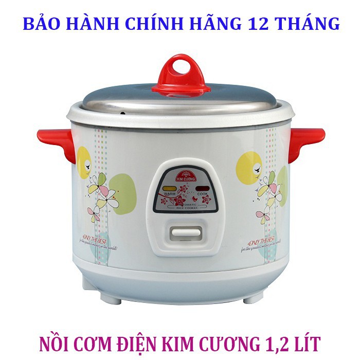 Nồi cơm điện 1.2 lít kim cương kc-1.2l - 450w - chính hãng - kim cương