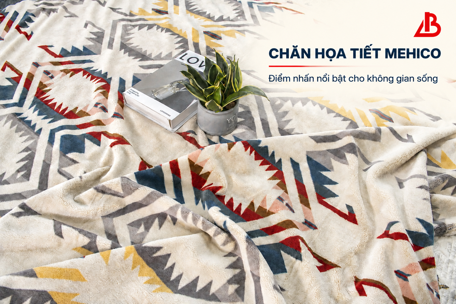CHĂN LÔNG TUYẾT HOẠ TIẾT MEHICO ( C32, C44, C116 ) – NỀN TRẮNG KEM THANH LỊCH, ẤM ÁP