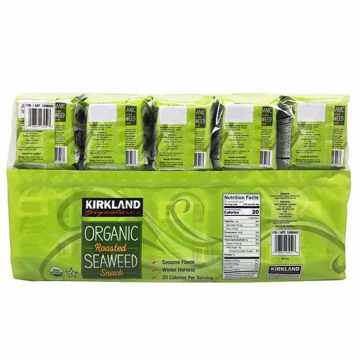 Bock 10 gói rong biển ăn liền hữu cơ kirkland mỹ