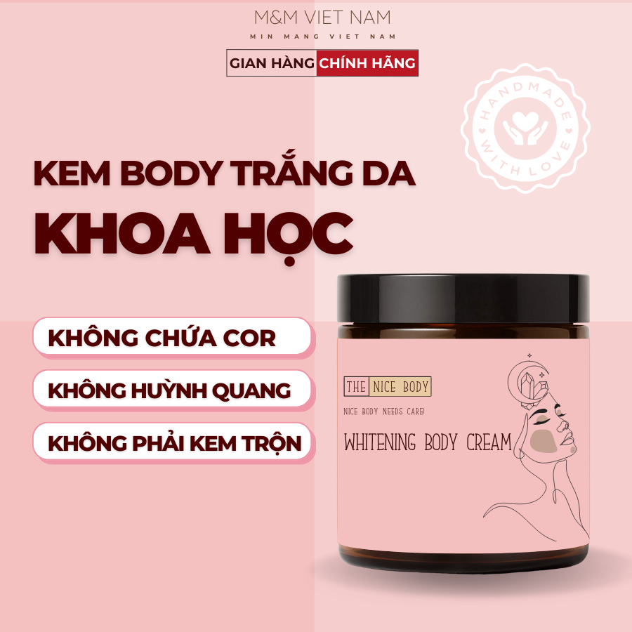 Kem body trắng da siêu trắng nhanh toàn thân, dạng sữa dưỡng trắng, ủ trắng, dưỡng thể cấp tốc chứa 4% alpha arbutin