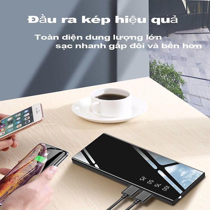 [HCM]SẠC 1 LẦN DÙNG 1 TUẦN- PIN SẠC DỰ PHÒNG 20000MAH SIÊU TRÂU NẠP PIN CẤP TỐC SIÊU BỀN SẠC CỰC NHANH CHO 2 THIẾT BỊ CÓ ĐÈN LED ĐÈN PIN TẶNG KÈM 2 DÂY CÁP SẠC ĐẦY 2 ĐIỆN THOẠI TRỊ GIÁ 85K