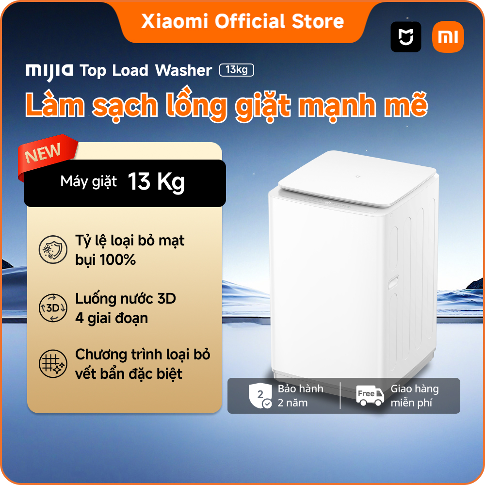 [MỚI RA MẮT] Máy giặt cửa trên Xiaomi Mijia Top Load Washer 13kg | Luồng nước 3D 4 giai đoạn | Chương trình loại bỏ vết bẩn đặc biệt | hương thơm bền lâu