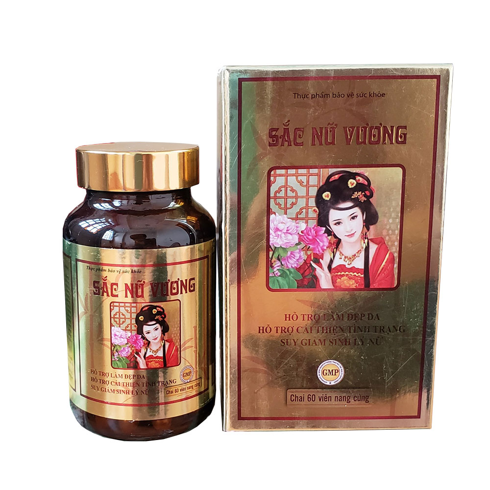 [HCM]Sắc Nữ Vương hỗ trợ làm đẹp da cải thiện sinh lý điều hoà kinh nguyệt phụ nữ hộp 60 viên