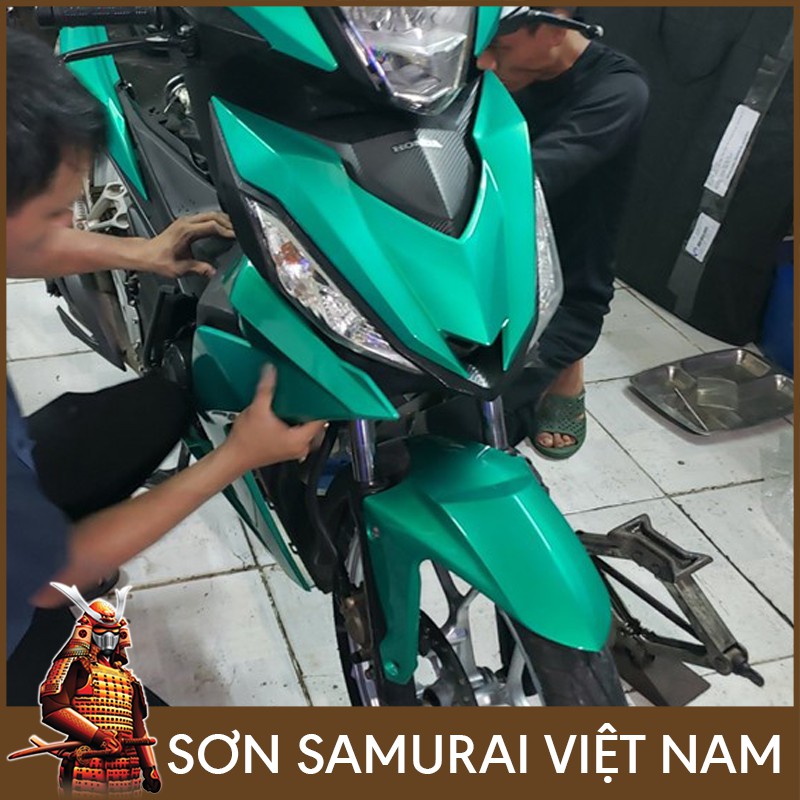 Sơn samurai xanh candy Y017 - Combo màu xanh Lục bảo sơn xịt samurai