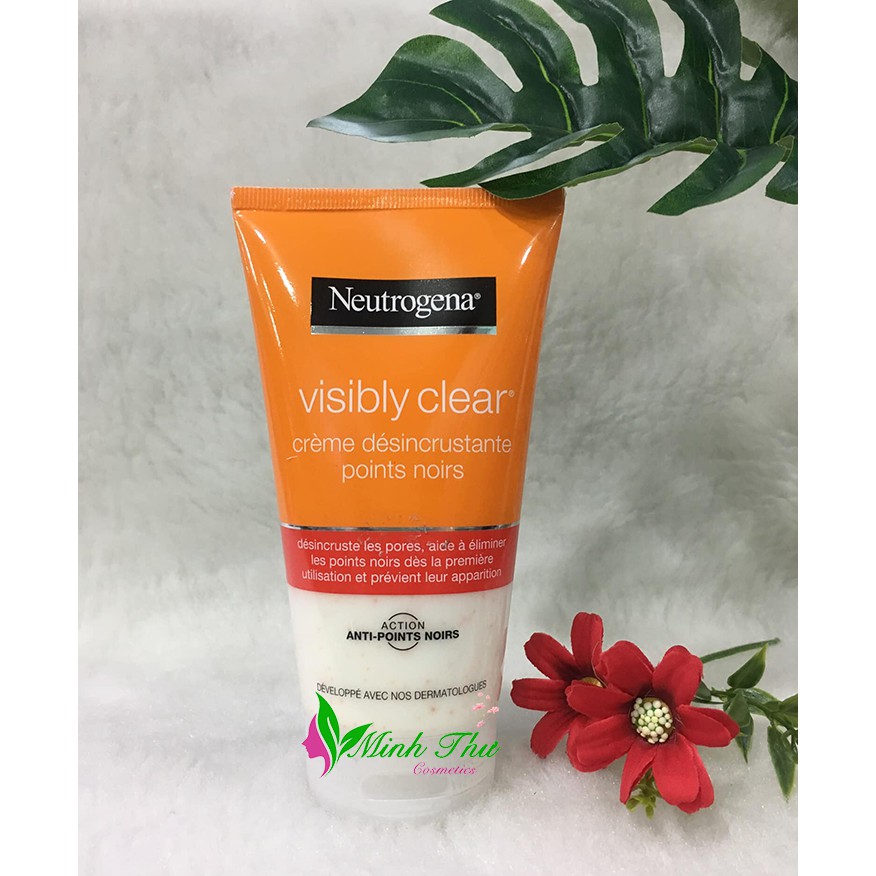 Sữa Rửa Mặt Loại Bỏ Mụn Đầu Đen, Mụn Nhỏ Li Ti Neutrogena Visibly Clear Crème Désincrustant Points Noirs 150ml