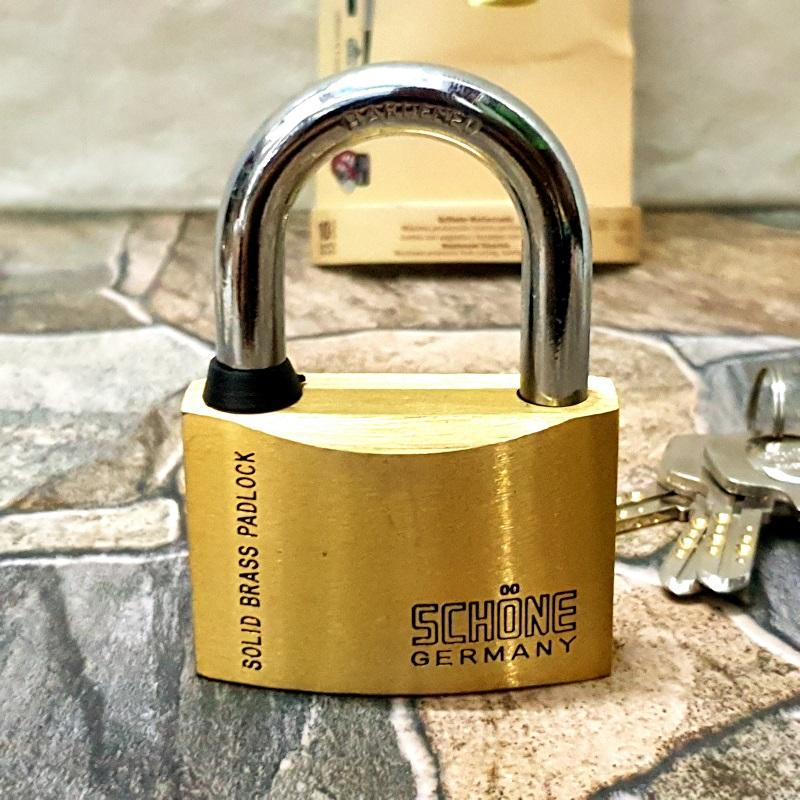 Ổ khóa đồng thau schone 6cm chìa vi tính