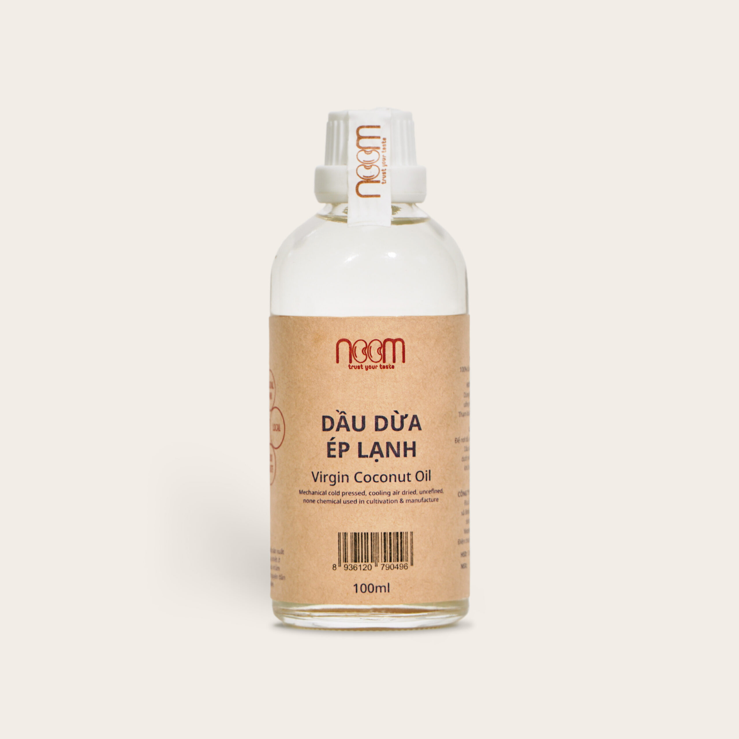 Dầu dừa ép lạnh noom - vigrin coconut oil noomfood - 100ml